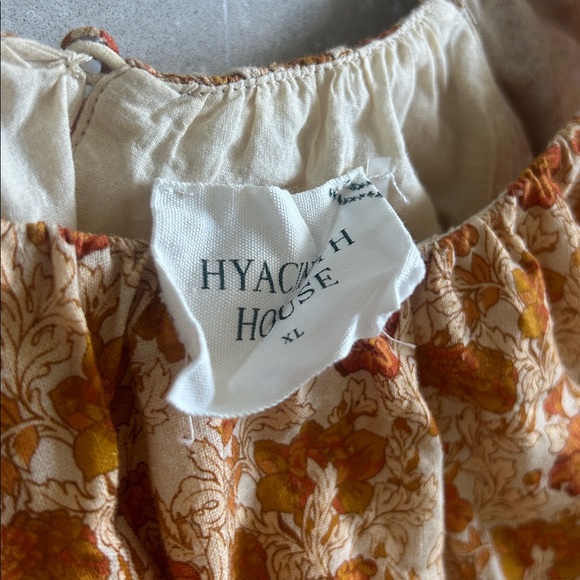 Hyacinth House Burnt Orange Floral Brynn Mini Dress Sz XL Cotton blend tnuck - Picture 6 of 16